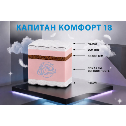 Матрас «Капитан Комфорт 18»: двусторонняя модель с разным уровнем жёсткости.