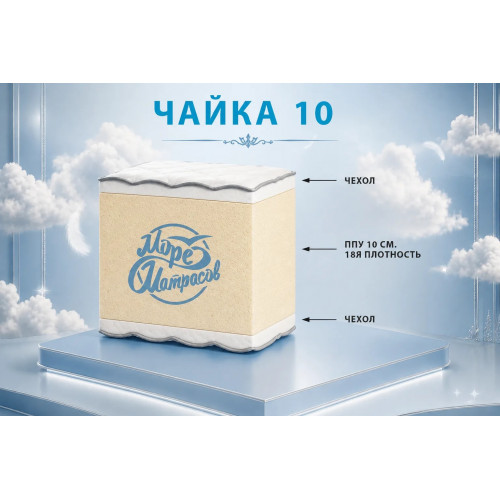 Матрас «Чайка 10»: мягкий беспружинный матрас для комфортного сна.