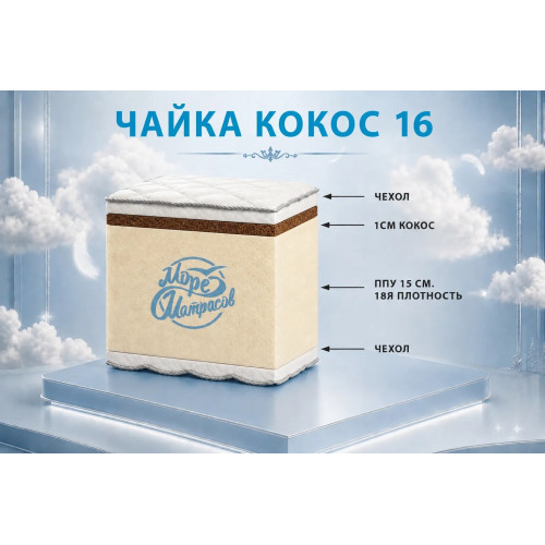 Матрас «Чайка Кокос 16»: контрастная жёсткость для качественного сна.